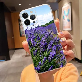 Лавандовый фиолетовый цветочный чехол для телефона для iPhone 15 14 Pro Max 13 12 11 Pro Max XSMax XR 12 13 mini 14 Plus iphone 15Plus