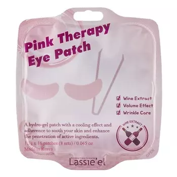LASSIE'EL Патчи для глаз гидрогелевые PINK THERAPY с экстрактом вина (против морщин) 16.0