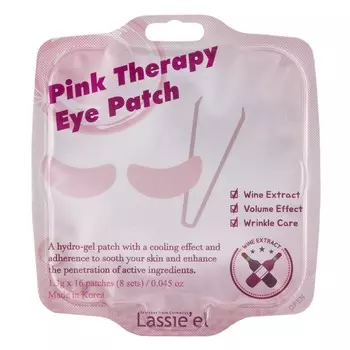 LASSIE'EL Патчи для глаз гидрогелевые PINK THERAPY с экстрактом вина (против морщин) 16.0