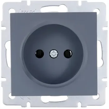 Розетка встраиваемая Lezard Vesna 742-3488-121B без заземления цвет графит