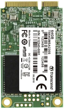 Накопитель SSD mSATA Transcend TS64GMSA230S MSA230S 64GB SATA3 550/400MB/s 3D TLC