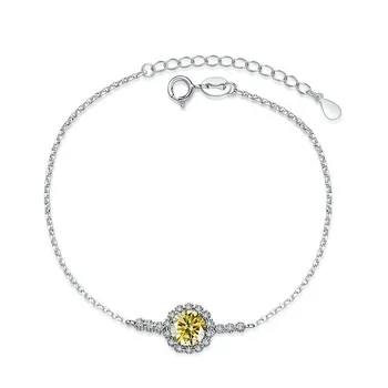 Bague Ringen S925 Стерлинговое Серебро Полная Звезда Двухрядная Сверло D Цвет Браслет Из Моссана Женский Ниша 1 Карат Моссан Алмаз 1ct adjustable чёрный