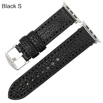Ремешок для часов Мужской кожаный ремешок из коровьей кожи для Apple Watch Band 42 мм 38 мм Series 4/3/2/1 Черный ремешок для iWatch 44 мм 40 мм ремешки для часов For Apple Watch 44mm