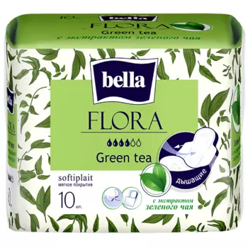 BELLA Прокладки FLORA Green tea 10.0