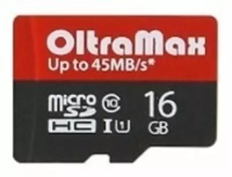 Карта памяти Oltramax MicroSDHC 16GB Class 10 UHS-1 Elite (+ адаптером SD)