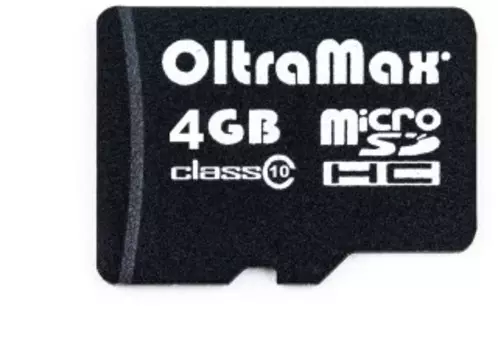 Карта памяти Oltramax MicroSDHC 4GB Class10 (+ адаптер SD)
