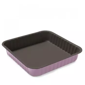 Форма для выпечки квадратная рифленая сиреневая, Bon Ton Guardini 24х24 см (74524PKLBHEE)