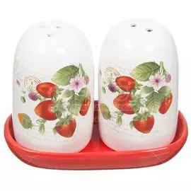 Набор для специй керамика, 10.7 см, 2 шт, красный, Daniks, Клубника, SB 6136