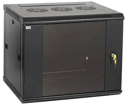 Шкаф настенный 19", 9U ITK LWR5-09U64-GF LINEA W 600x450 мм дверь стекло, RAL9005