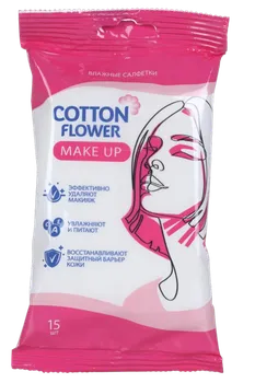 Салфетки влажн Cotton Flower Make Up, 15 шт