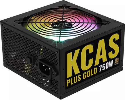 Блок питания Aerocool ATX 750W KCAS PLUS GOLD 750W RGB 80+ gold (24+4+4pin) APFC 120mm fan 7xSATA RTL