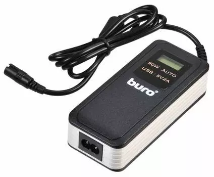 Блок питания Buro BUM-0065A90 автоматический 90W 12V-20V 11-connectors 5A 1xUSB 2.1A от бытовой электросети LСD индикатор