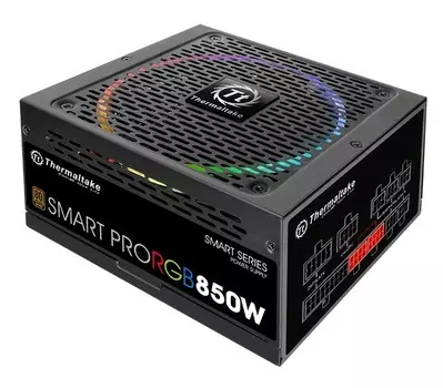 Блок питания Thermaltake ATX 850W SMART PRO RGB 80+ bronze (24+4+4pin) APFC 140mm fan color LED 9xSATA Cab Manag RTL
