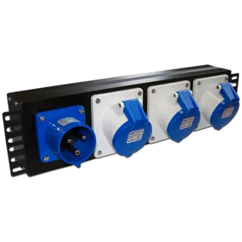 Блок розеток 19" однофазный, 1х3 IEC309, 32A 250V (TWT-PDU-32AI9-1P)