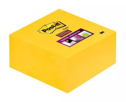 Блок самоклеящийся бумажный 3M Post-it Super Sticky 2028-S 7000029868 76x76мм 350лист. желтый неон
