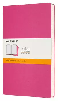 Блокнот Moleskine CAHIER JOURNAL CH016D17 Large 130х210мм обложка картон 80стр. линейка розовый неон (3шт)