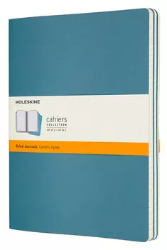 Блокнот Moleskine CAHIER JOURNAL CH021B44 XLarge 190х250мм обложка картон 120стр. линейка голубой (3шт)