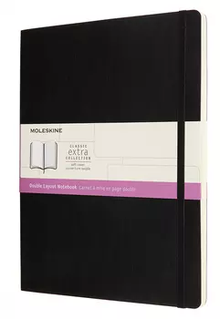 Блокнот Moleskine CLASSIC SOFT DOUBLE NB413SBK 190х250мм 192стр. линейка/нелинованный твердая обложка черный