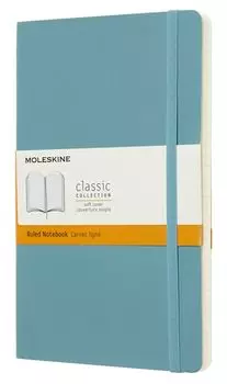 Блокнот Moleskine CLASSIC SOFT QP616B35 Large 130х210мм 192стр. линейка мягкая обложка голубой