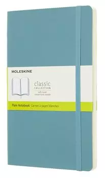 Блокнот Moleskine CLASSIC SOFT QP618B35 Large 130х210мм 192стр. нелинованный мягкая обложка голубой