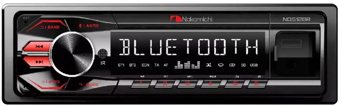 Автомагнитола Nakamichi NQ512BR 1DIN 4x50Вт