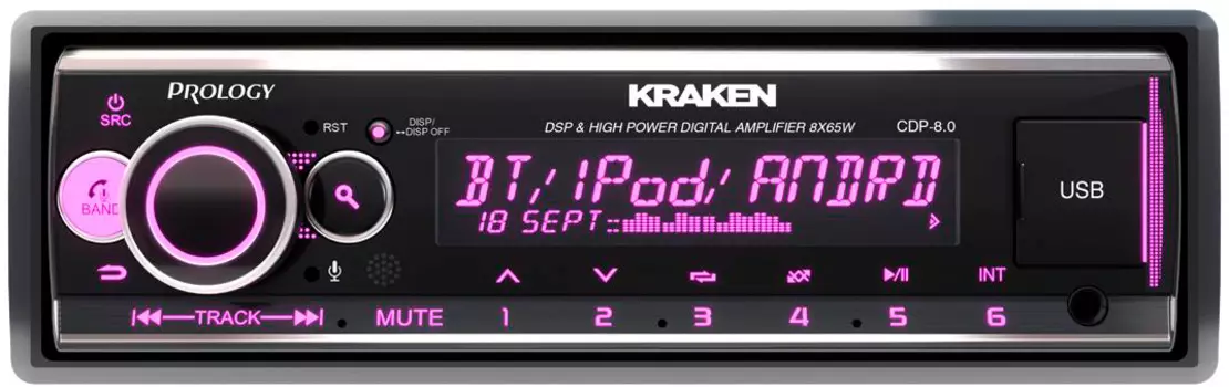 Автомагнитола Prology CDP-8.0 KRAKEN 1DIN 8x65Вт