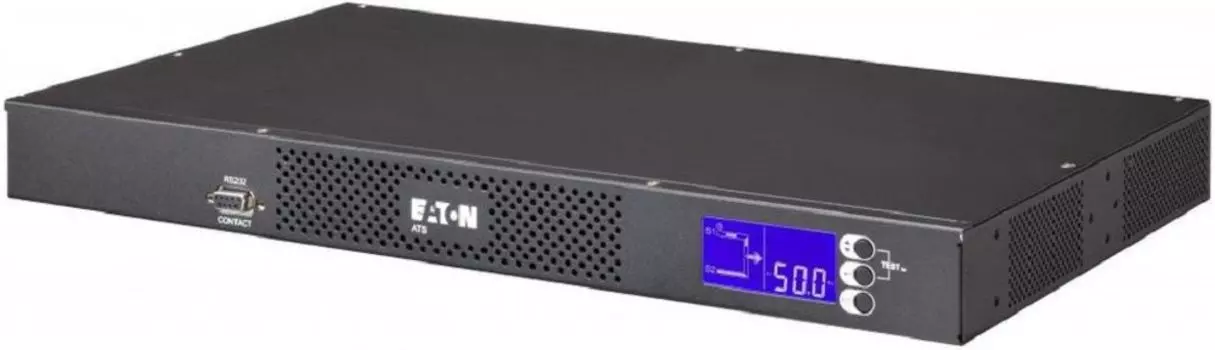 Автоматический переключатель вводов Eaton ATS 16A Netpack, вход 2 разъема IEC320 C20, выход 8 розеток C13 и 1 розетка C19, сетевая карта, LCD, ВхГхШ 43x430x250мм., вес 3.5кг. Eaton EATS16N