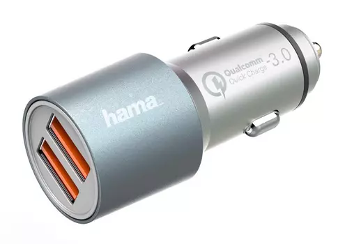 Автомобильное зар./устр. Hama H-173654 6A QC универсальное серебристый (00173654)