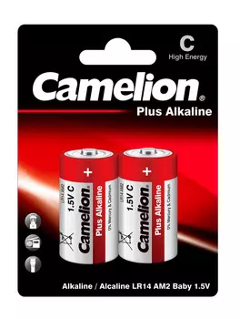 Батарея Camelion Plus Alkaline LR14-BP2 C 8000mAh (2шт) блистер