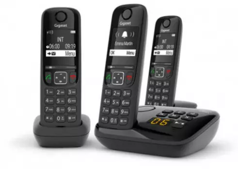 Беспроводной телефон GIGASET AS690 AM TRIO black (L36852-H2836-S311)
