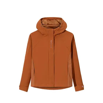 Anta Серия Training Color Block Толстовка на молнии с капюшоном Удобная Дышащая Универсальная Флисовая Подкладка Теплая Куртка Женские куртки Сахар-Кофе 162517624S-3 S