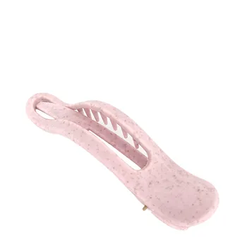 SOLOMEYA Крабик для волос из натуральной пшеницы в форме банана, розовый / Straw Banana Hair Clip Pink