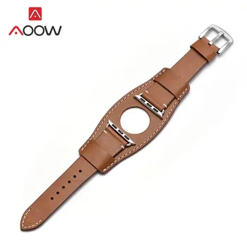 Ремешок из натуральной кожи для Apple Watch iWatch SE 7, 6, 5, 4, 3, 2, 41 мм, 45 мм, 38 мм, 42 мм, 40 мм, 44 мм, мужской кожаный ремешок для часов Crazy Horse
