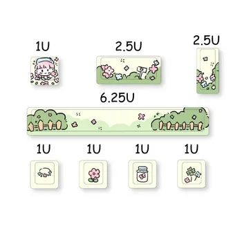 Клавиша-колпачок PBT Enter 6.25U Space Bar Keycap 5-сторонний, окрашенный под давлением, для механической клавиатуры Cherry Profile (8шт)