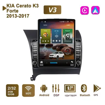 9,7-дюймовый автомобильный радиоприемник на базе Android для KIA Cerato K3 Forte 2013-2017, 2 DIN Tesla, вертикальный экран, авторадио, мультимедийный плеер Carplay, 2 + 32 ГБ