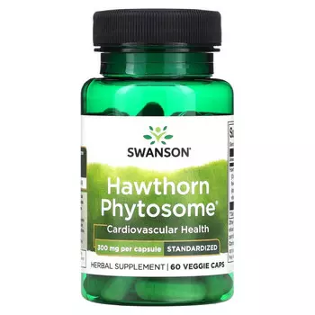 Swanson, Фитосомы боярышника, 300 мг, 60 растительных капсул