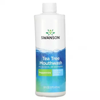 Swanson, Жидкость для полоскания рта Tea Tree, перечная мята, 473 мл (16 жидк. Унций)