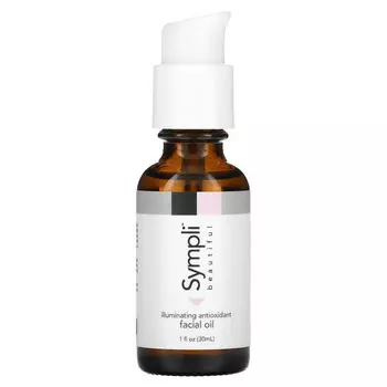 Sympli Beautiful, осветляющее масло для лица с антиоксидантами, маслами арганы, марулы, шиповника и апельсина, 30 мл (1 жидк. унция)