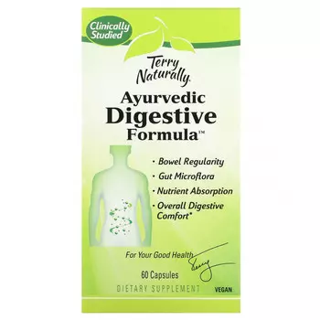 Terry Naturally, Аюрведическая формула для пищеварения, 60 капсул