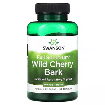 Swanson, Full Spectrum, кора дикой вишни, 500 мг, 90 капсул