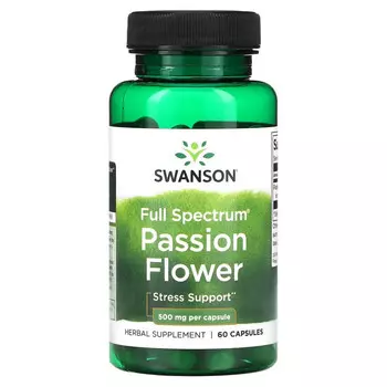 Swanson, Full Spectrum Passion Flower, 500 мг, 60 капсул