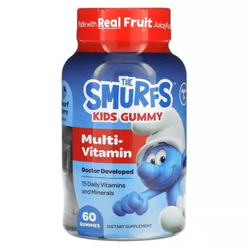 The Smurfs, жевательные мультивитамины, для детей от 3 лет, ягодный вкус, 60 жевательных конфет