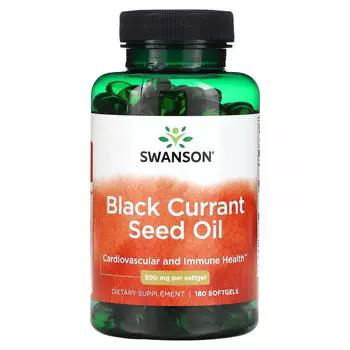 Swanson, Масло семян черной смородины, 500 мг, 180 капсул