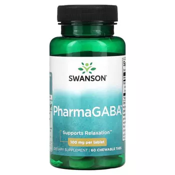 Swanson, PharmaGABA, 100 мг, 60 жевательных таблеток