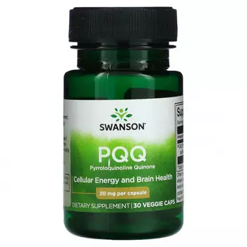 Swanson, PQQ, 20 мг, 30 растительных капсул