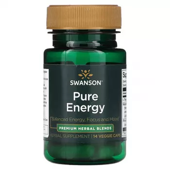 Swanson, Pure Energy, 14 растительных капсул