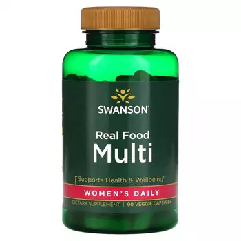 Swanson, Real Food Multi, ежедневная добавка для женщин, 90 растительных капсул