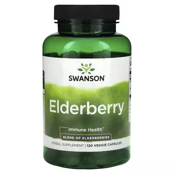 Swanson, Elderberry, для укрепления иммунитета, 120 растительных капсул