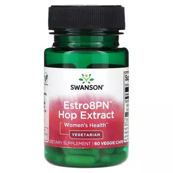 Swanson, Estro8PN, экстракт хмеля, для женского здоровья, 60 растительных капсул