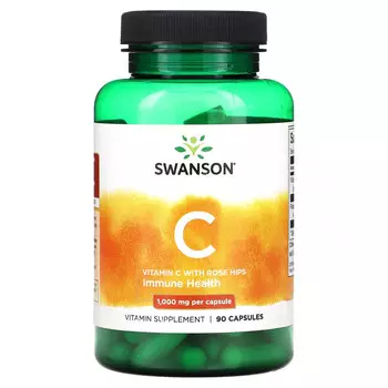 Swanson, Витамин C с шиповником, 90 капсул